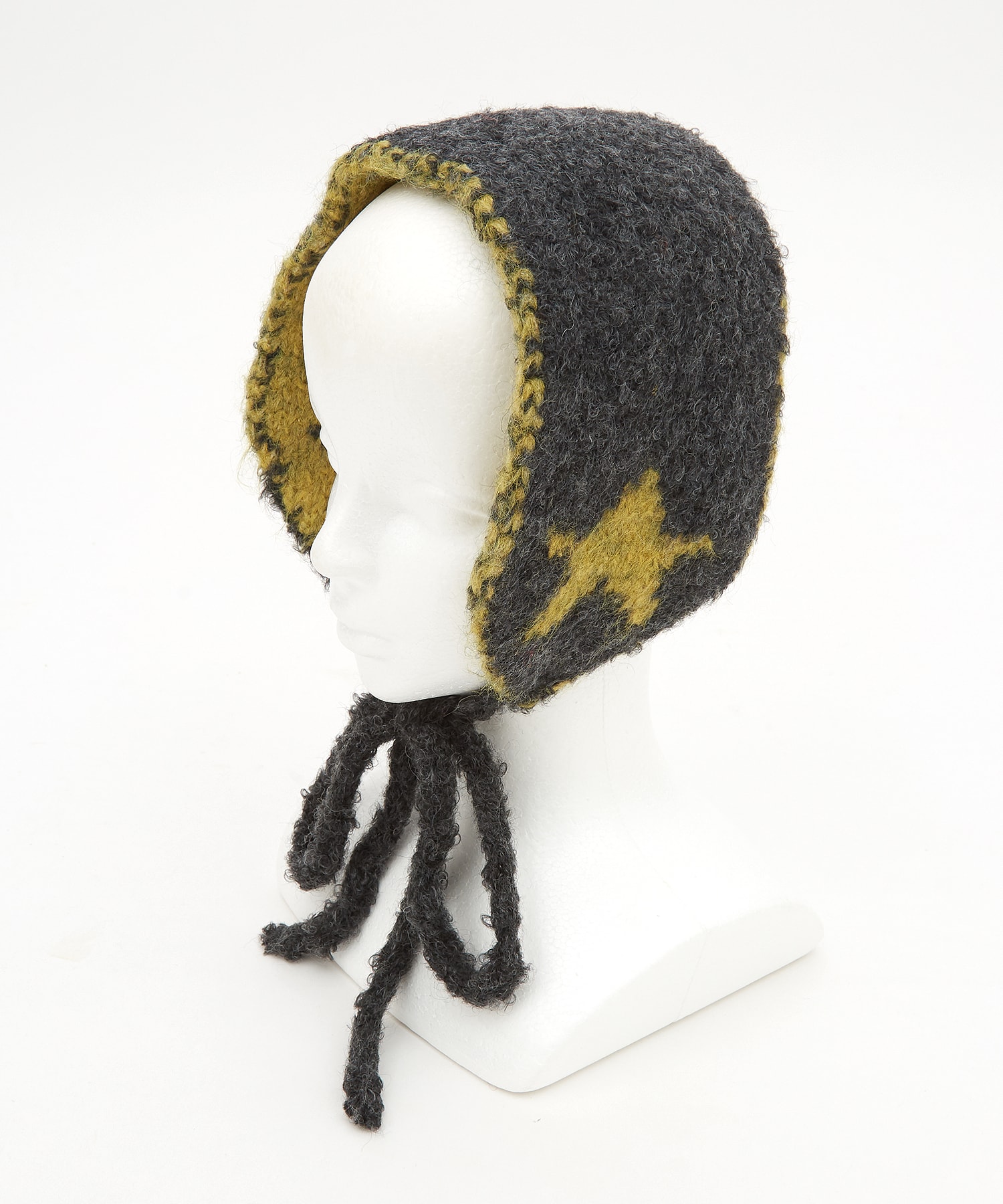 スターポイントリバーシブルファー混ニットボンネットイヤーマフ