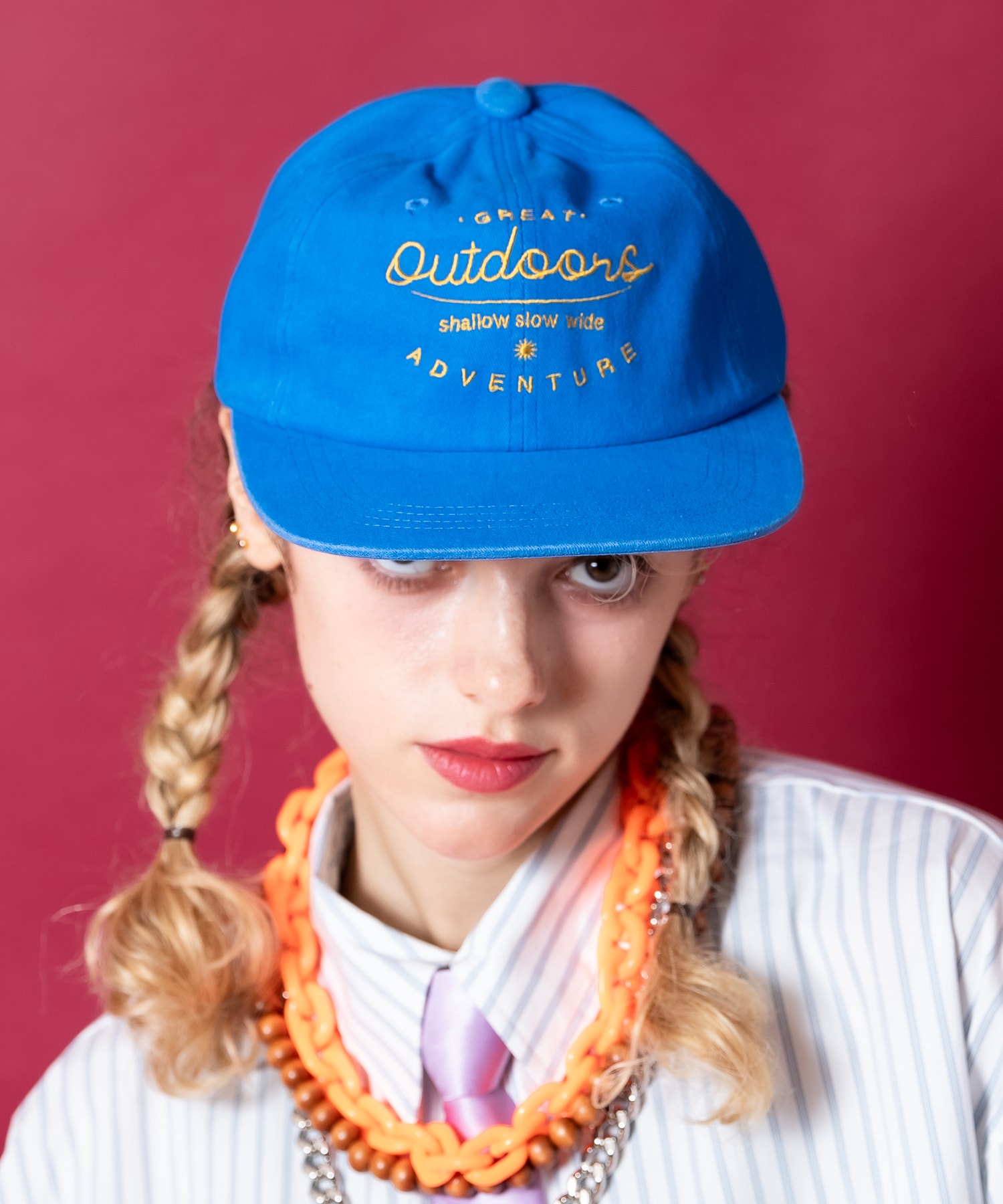 an meets zakka ロゴ刺繍レトロテイストコットンキャップ