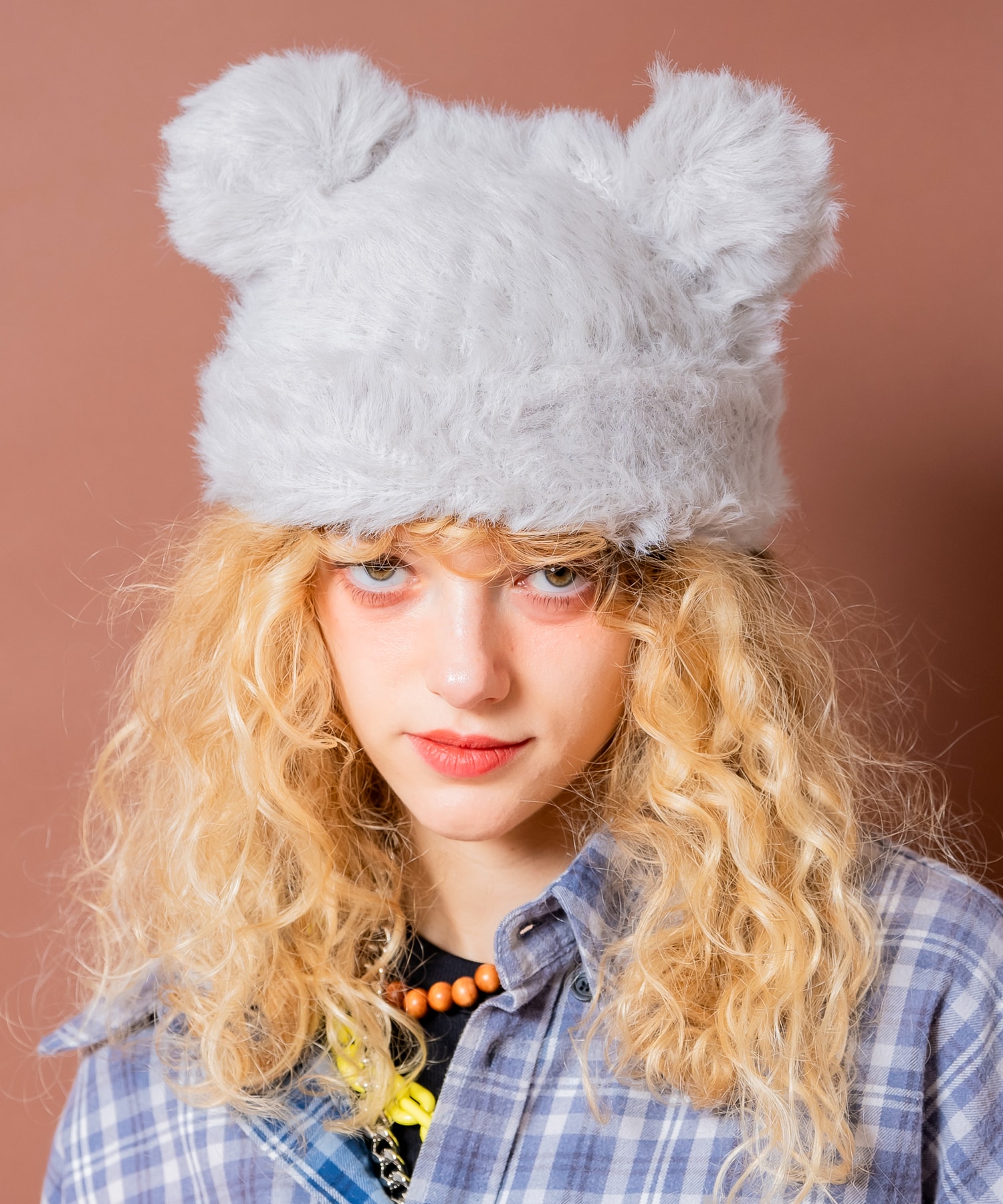 an meets zakka シャギーファークマ耳ニット帽