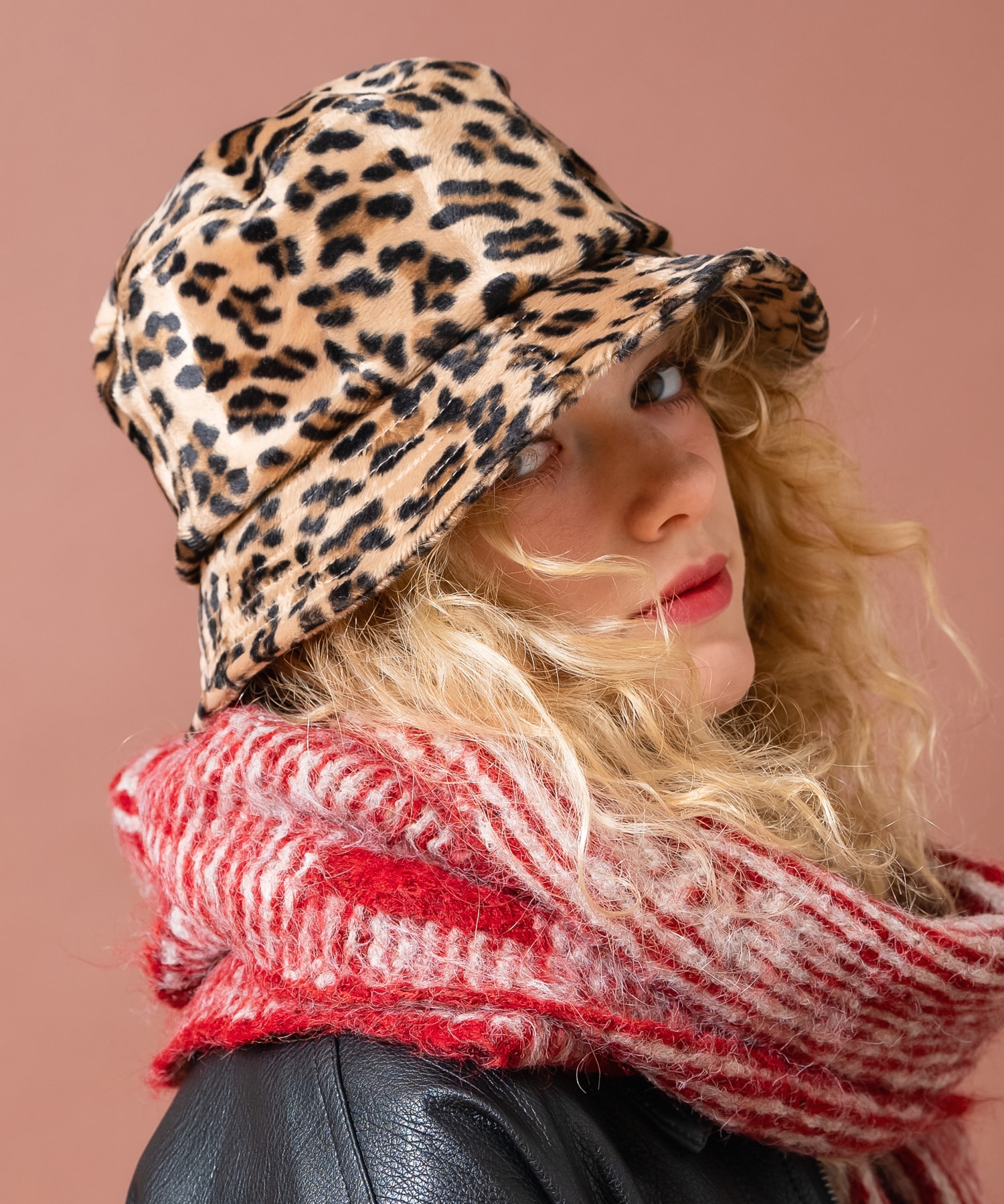 レオパードベロアバケットハット / ユニセックス 帽子 豹柄 ヒョウ