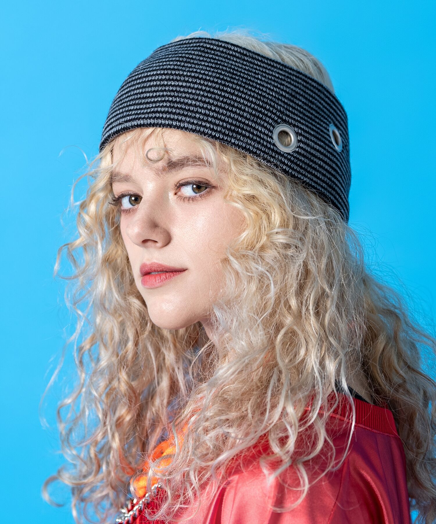 an meets zakka ランダムハトメスタッズワイドリブニットヘアバンド