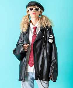 【期間限定 5％OFF】 TEDDY ankoROCK ライダースジャケット -オーバーサイズ-