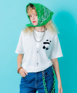 TEDDY ankoROCK ワッフルヘンリーネックTシャツ