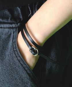 an meets zakka ダブルリング２連コードレザーブレスレット