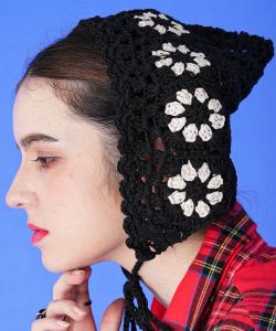 an meets zakka クロシェニット花柄バブーシュカ