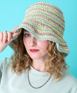 an meets zakka カラフルボーダー変形ペーパーハット