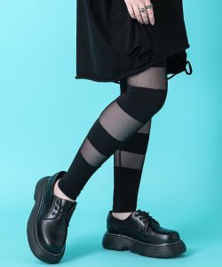 【期間限定 5％OFF】 an meets zakka カッティングメッシュ切替レギンス