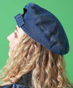 an meets zakka ベルトバックデニムベレー帽