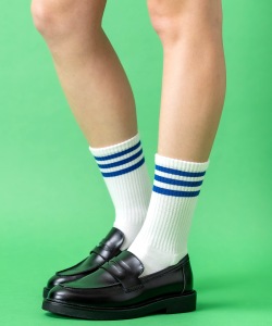 【期間限定 5％OFF】 an meets zakka ラインリブソックス 