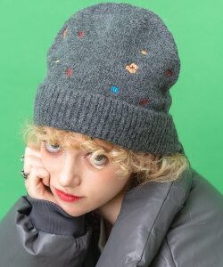 an meets zakka ミニテディベア刺繍ニットキャップ