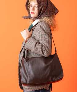 【期間限定 5％OFF】 an meets zakka 合成皮革レトロスクエアショルダーバッグ