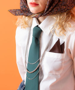 an meets zakka ３連ドレープ喜平×ボールミックスチェーンネックレス(80cm)