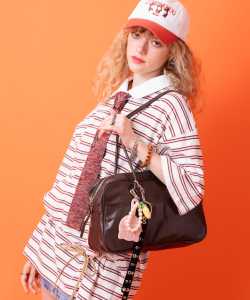 【期間限定 5％OFF】 an meets zakka コードロングハンドル合成皮革ミニボストンバッグ