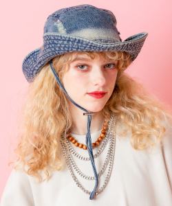 an meets zakka ダメージデニムテンガロンスタイル２WAYサファリハット