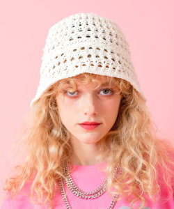 【期間限定10％OFF】 an meets zakka ザクザクメッシュ編みクロシェ風ニットハット