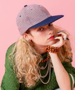 an meets zakka チェック×デニムコンビ２トーンキャップ