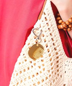 an meets zakka メタルコームチャームハート型フックキーホルダー