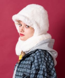 an meets zakka ショートファーツバ付きフーディーバラクラバ