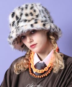 an meets zakka ブチレオパードファーハット