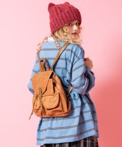 an meets zakka レトロフラップスウェードリュックサック