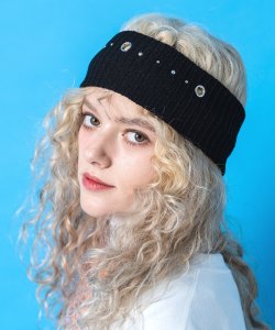an meets zakka ハトメホール＆ボールスタッズリブヘアバンド