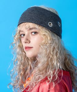 an meets zakka ランダムハトメスタッズワイドリブニットヘアバンド