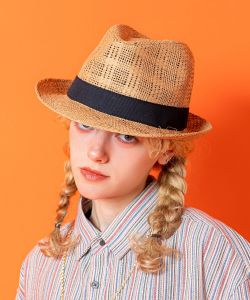 an meets zakka 中折れリボンストローハット