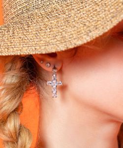 an meets zakka ジルコニアクロスピアス