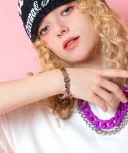 an meets zakka 民族調刻印マルチデザインミックスプレートアンティークチャームブレスレット