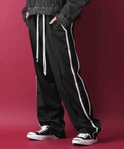 a.p.o.v. -ankoROCK's select- センタープリーツサイドラインワイドジャージパンツ