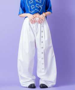 a.p.o.v. -ankoROCK's select- フェイクアイレットロングベルトバルーンワイドチノパンツ