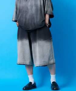 a.p.o.v. -ankoROCK's select- グラデーションケミカルピグメントスウェットワイドハーフパンツ