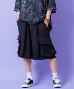 【期間限定 5％OFF】 a.p.o.v. -ankoROCK's select- スウェットワイドカーゴハーフパンツ