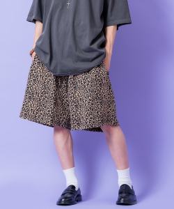 a.p.o.v. -ankoROCK's select- レオパードスウェットイージーハーフパンツ