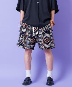 a.p.o.v.  ネイティブ柄ゴブランイージーショートパンツ