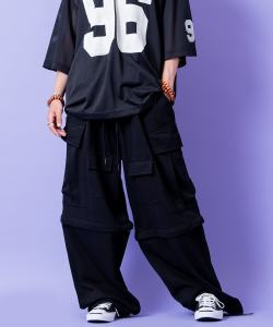 a.p.o.v.  コンバーチブルロング＆ハーフ２WAYスウェット連打ポケットスーパーワイドカーゴパンツ