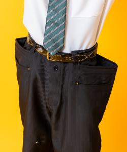 a.p.o.v. ステッチリブスタッズ装飾ニーポイントジョッパーズポケットワイドパンツ