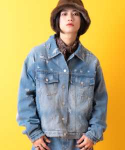 a.p.o.v. -ankoROCK's select- オーバーサイズハードダメージデニムジャケット