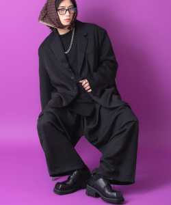 a.p.o.v.  マット合成皮革スクエアトゥ厚底ヒールダービーシューズ