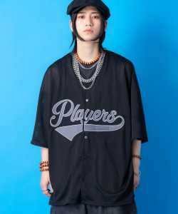 a.p.o.v. -ankoROCK's select- フェルトロゴ＆ナンバリングメッシュベースボールシャツ