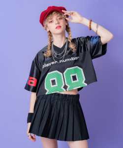 a.p.o.v. -ankoROCK's select- クロップド丈メッシュカットナンバリングフットボールシャツ