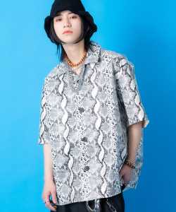 a.p.o.v. -ankoROCK's select- パイソン柄合成皮革オーバーサイズシャツ