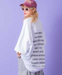 a.p.o.v.  バックシティープリントメッシュ切り替えオーバーサイズTシャツ