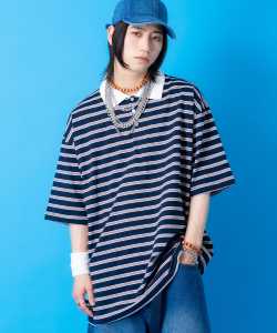 a.p.o.v. -ankoROCK's select- マルチボーダーオーバーサイズラガーシャツ