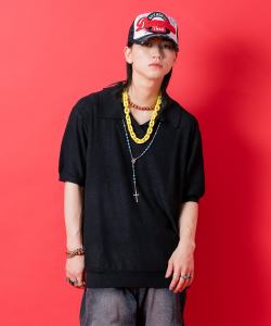 a.p.o.v.  ストレッチパイルニットスキッパーポロシャツ