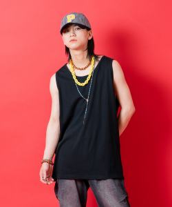 a.p.o.v. -ankoROCK's select- オーバーサイズUネックコットンタンクトップ