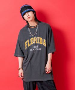 a.p.o.v.  カレッジプリントピグメントオーバーサイズTシャツ