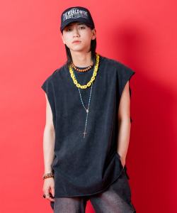 a.p.o.v. -ankoROCK's select- ヴィンテージライクピグメントコットンカットオフオーバーサイズノースリーブ