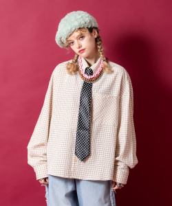a.p.o.v. ソフトコットンクロップド丈レトロチェックシャツ
