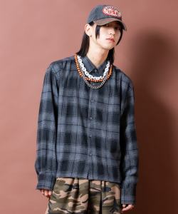 a.p.o.v. クロップド丈チェックネルシャツ